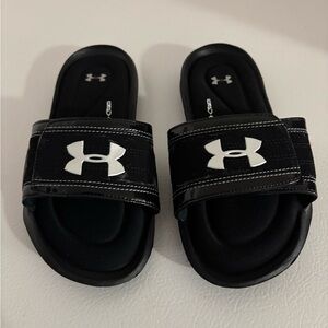 Under Armour Kids Black and White Slide Sandals